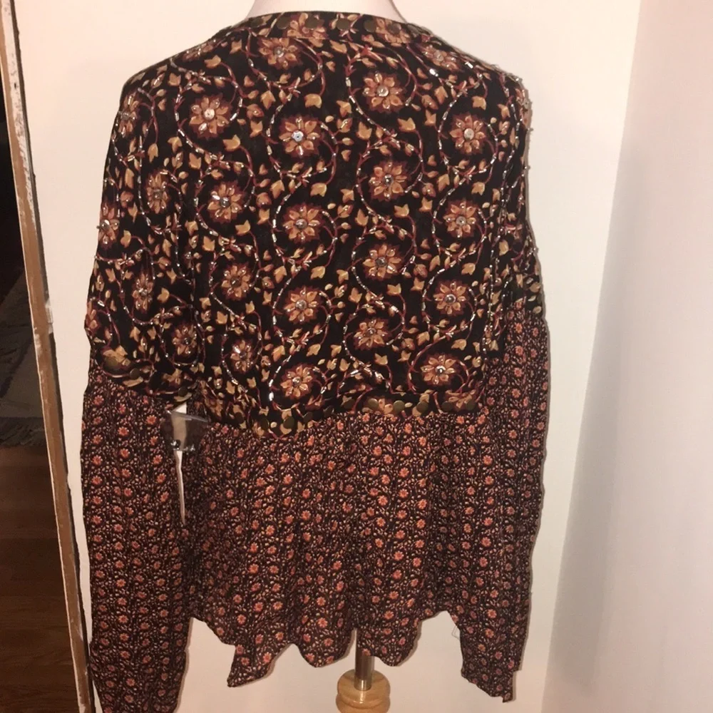 NWT Free People Malia Babydoll Jacket Blouse size Large